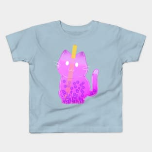 Lychee Boba Cat KitTea Kids T-Shirt